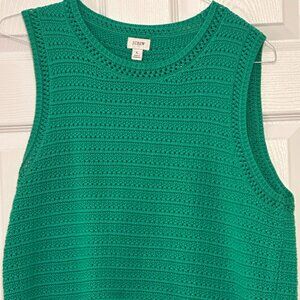 J.Crew Green Crochet Sleeveless Top – Size L